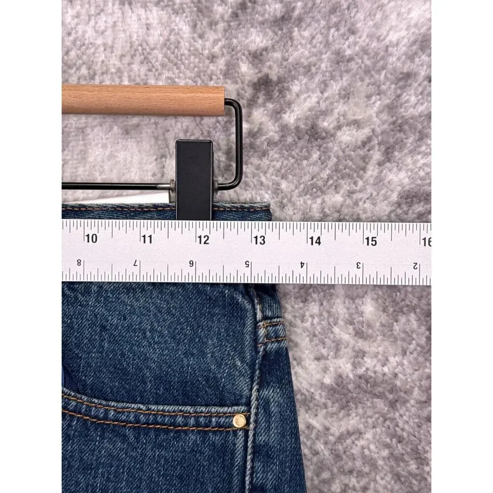 New Sezane Jeans 25 Womens Mid Rise Ankle Skinny Leg Raw Hem Medium Wash
